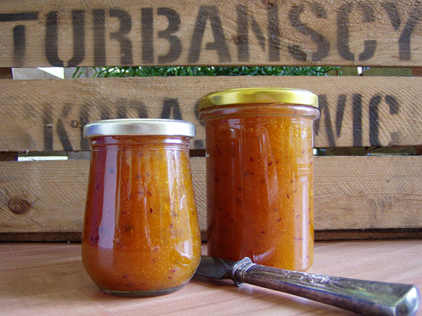 Aprikosen-Vogelbeer-Marmelade Aprikosenmarmelade mit Vogelbeeren