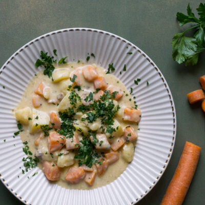 Karotten-Kartoffel-Ragout mit Béchamel