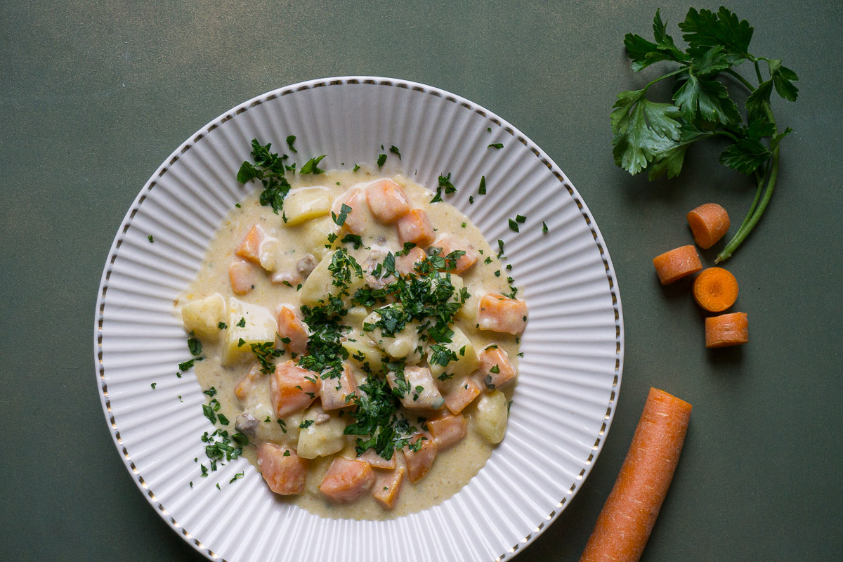 Karotten-Kartoffel-Ragout  mit Bechamel