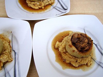Mit Shiitake gefüllte Kohlrabi