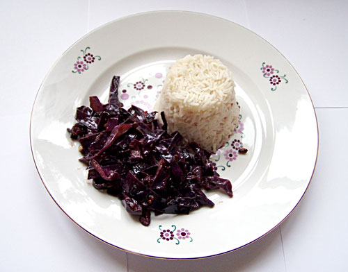 Rotkohl aus dem Wok